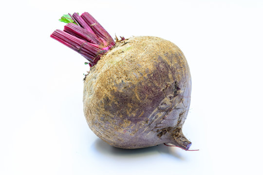 Purple beetroot vegetable with white background