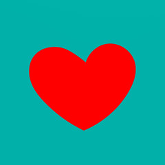 red heart on a white background