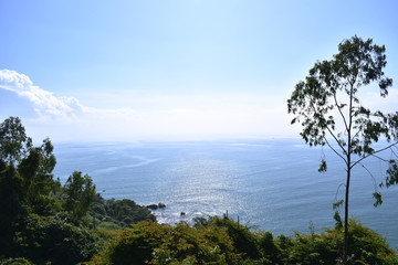 Fototapeta na wymiar landscape sea from mountain on sea in Vietnam