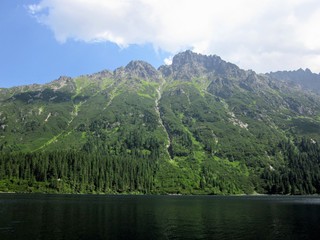 Naklejka na ściany i meble Morskie Oko (Sea Eye) lake in High Tatra mountains - popular tourists destination, Poland. 