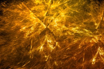 Gold background with different abstract objects. Beautifully colored. Suitable for wallpapers and posters, web, cards, etc.