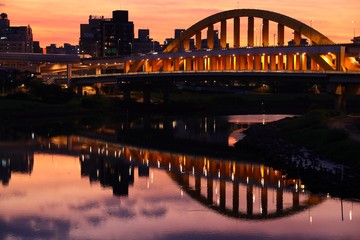 Taipei city sunset skyline