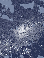 map of the city of Nimes, Gard, Occitanie, France