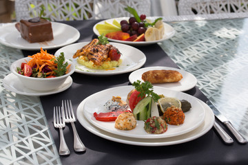 white meat and various foods