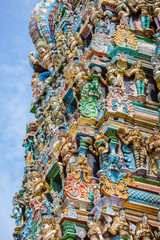 Fototapeta na wymiar Meenakshi hindu temple in Madurai India