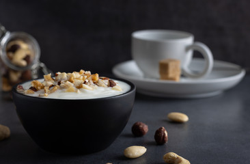 organic yoghurt with a mix of nuts