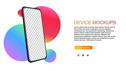 Phone mockup,Smartphone blank screen. Template for infographics or presentation UI design interface.vector illustration
