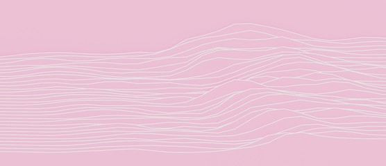 monotone line sign of Mountain geometry contour line, for concept minimal skyline, wave, sea. © Modulo.18