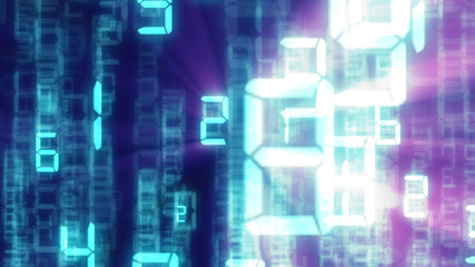 Obraz premium Abstract binary background, number streams, matrix effect.