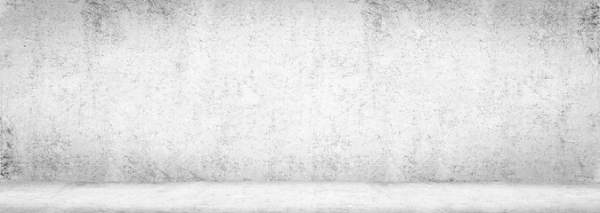 Blank concrete wide dark wall texture background.Wide Concrete with floor panorama for Composing.