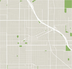 map of the city of Santa Ana, California, USA