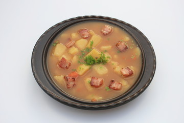 Kartoffelsuppe mit Speck, Eintopf, Suppe, Gemüsesuppe