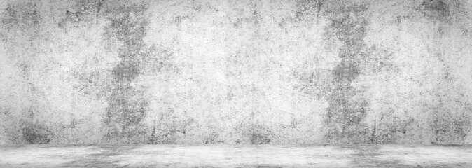 Blank concrete wide dark wall texture background.Wide Concrete with floor panorama for Composing.