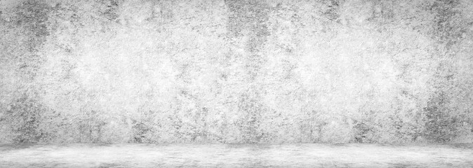 Blank concrete wide dark wall texture background.Wide Concrete with floor panorama for Composing.