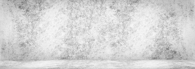 Blank concrete wide dark wall texture background.Wide Concrete with floor panorama for Composing.