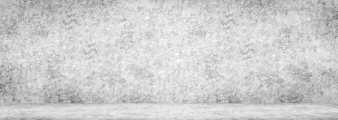 Blank concrete wide dark wall texture background.Wide Concrete with floor panorama for Composing.
