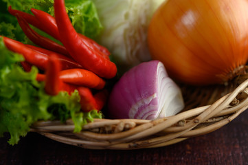 Freshness Vegetable in weave basket