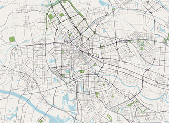 map of the city of Tianjin, China