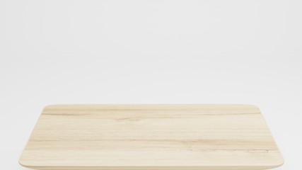 Perspective minimal table on white background 3D rendering 