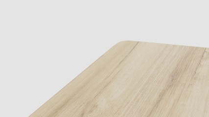 Perspective minimal table on white background 3D rendering 
