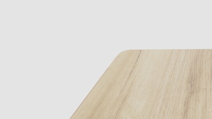 Perspective minimal table on white background 3D rendering 