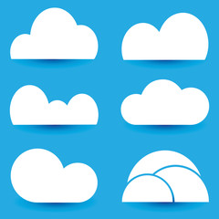 Minimal cloud designs collection. vector illustration.