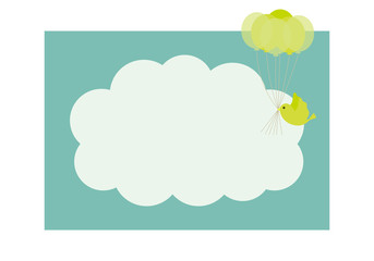 青空と風船をもった鳥