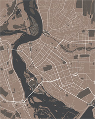 map of the city of Irkutsk, Russia