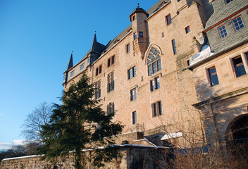 Marburg, Germany view of the castle with facade details