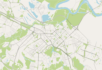 map of the city of Ryazan, Russia
