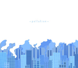 Fototapeta premium City, plant on the background of smoking pipes. Environmental pollution. Modern problem. Smog covers the sky. 