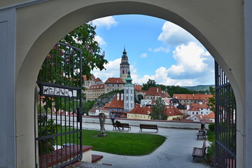 Czech Republic-view of the castle in town Czech Krumlov