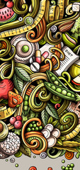Diet food hand drawn doodle banner. Cartoon detailed flyer.