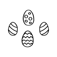 Easter egg cute cartoon hand drawn vector doodle illustration. Isolated on white background. Easy to change color. Funny easter egg. Easter holiday design element, art. Cute decorative element. 