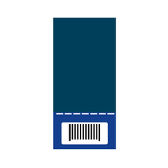 ticket icon in flat style with long shadow, isolated vector illustration