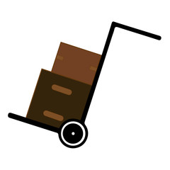 Hand cart or dolly icon. Flat style