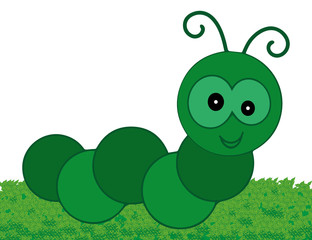 Design icon cheerful caterpillar.