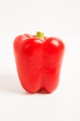 Close-up of red bell pepper over white background