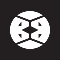 BB Logo monogram with piece circle ribbon style on black background