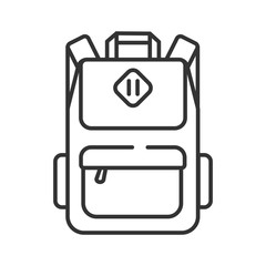 School bag line black icon. Urban backpack for teens and adults. School supplies. Sign for web page, mobile app, button, logo. Vector isolated button. Editable stroke.