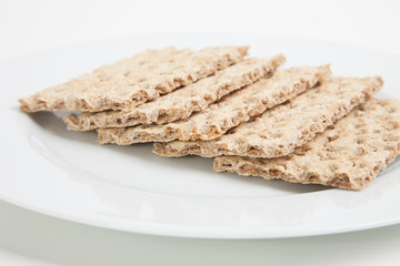 Close-up of crackers in plate