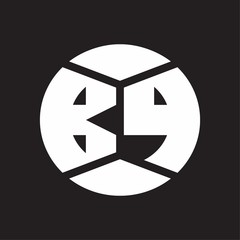 BP Logo monogram with piece circle ribbon style on black background