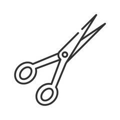 Scissors black line icon. School, office supplies. Sign for web page, mobile app, banner, social media. Editable stroke.