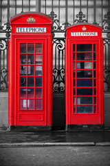 Fototapeta premium Red telephone booths
