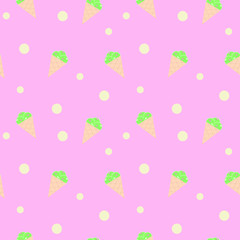 ice cream sweet seamless pattern for fabric, textile, wrapping, wallpaper. ice cream summer pattern vector