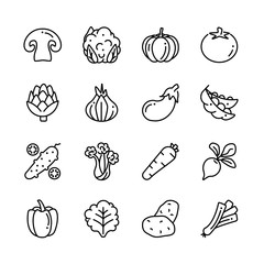 Veggies web icon set