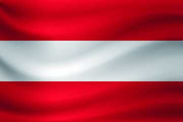 Flag Austria. Waiving. Vector illustration