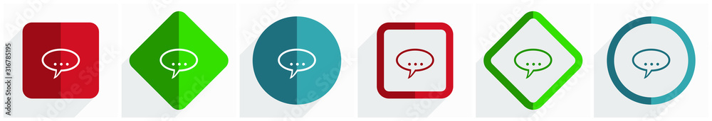 Poster forum icon set, flat design vector illustration in 6 options for webdesign and mobile applications i