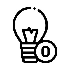Lightbulb Lamp Icon Vector. Outline Lightbulb Lamp Sign. Isolated Contour Symbol Illustration