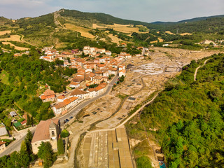 Fototapeta na wymiar Salt valley of Anana, Añana, old salt mine from Alava, Basque Country, Spain